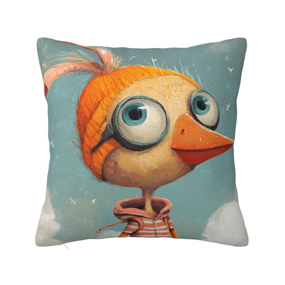 Creative Cute Cartoon Chicken Cushion Cover | Fun Home Décor | Multiple Sizes Available