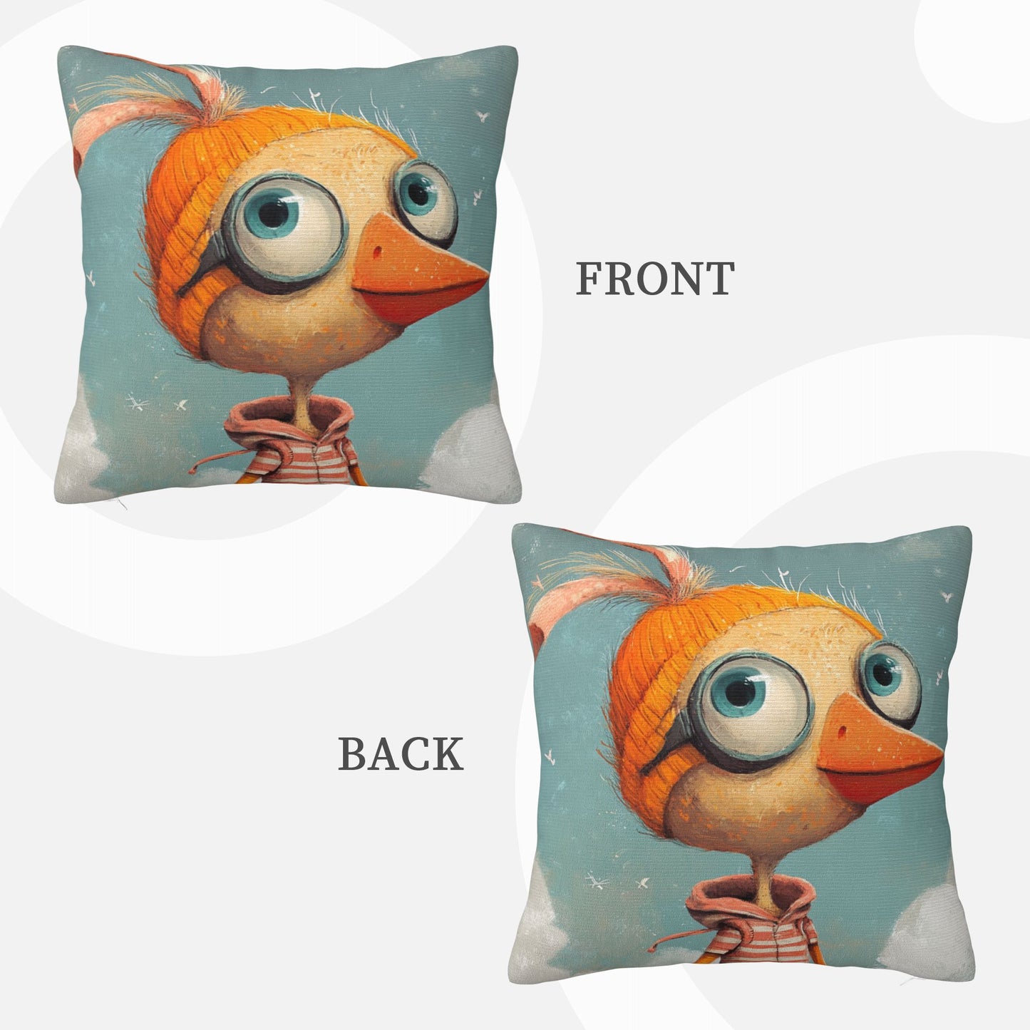 Creative Cute Cartoon Chicken Cushion Cover | Fun Home Décor | Multiple Sizes Available