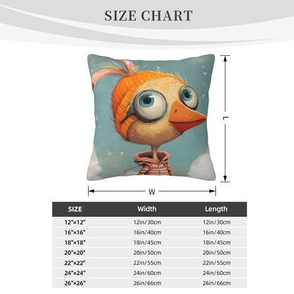 Creative Cute Cartoon Chicken Cushion Cover | Fun Home Décor | Multiple Sizes Available