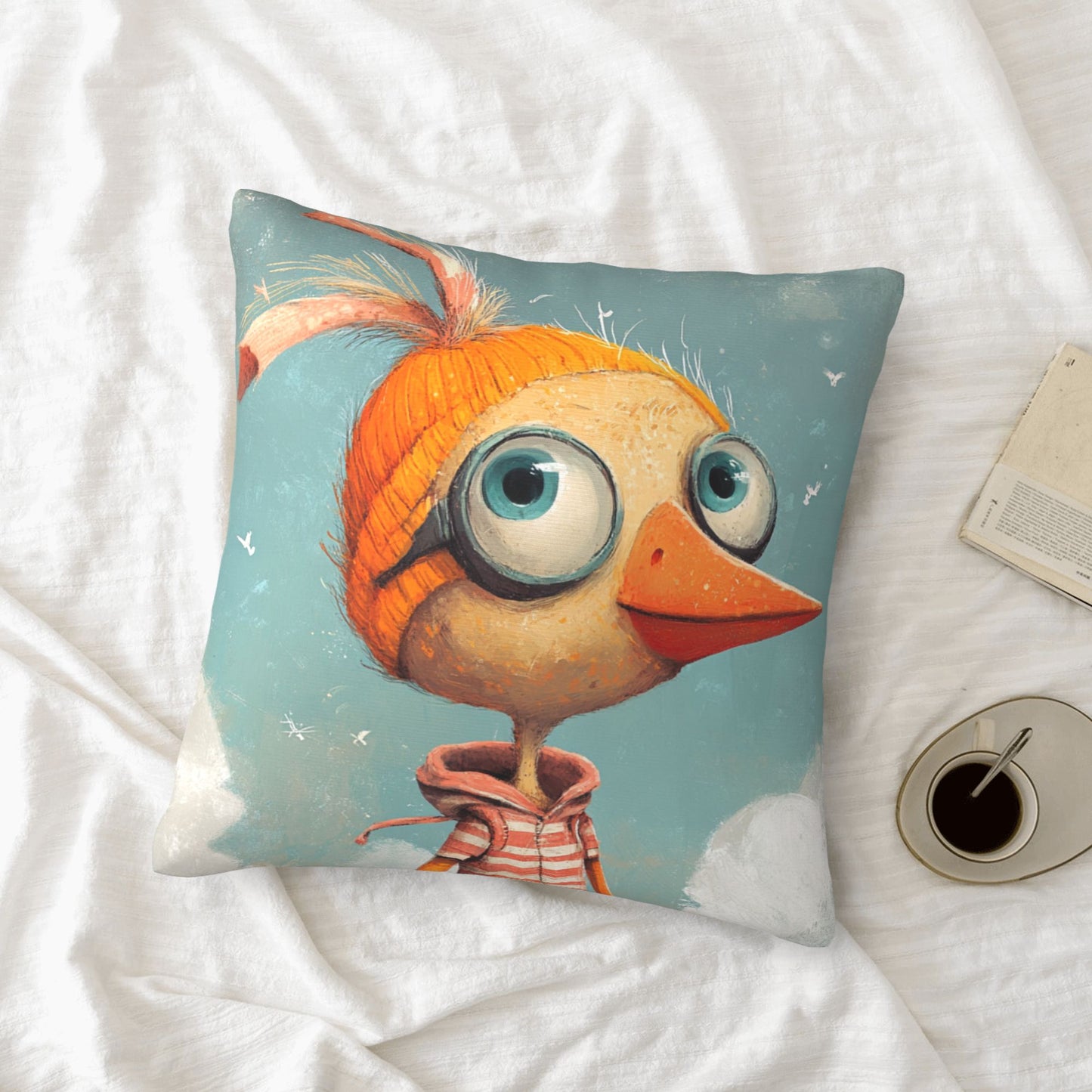 Creative Cute Cartoon Chicken Cushion Cover | Fun Home Décor | Multiple Sizes Available