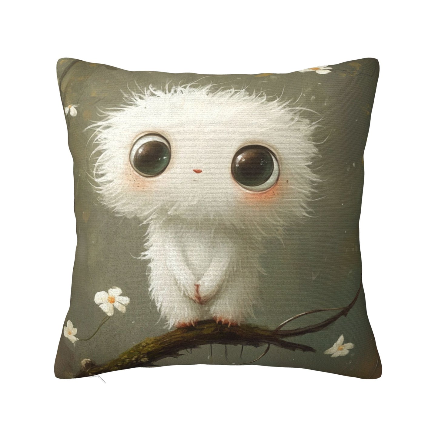 Fluffy White Animal Cushion Cover | Adorable Cartoon Design | Multiple Sizes Available