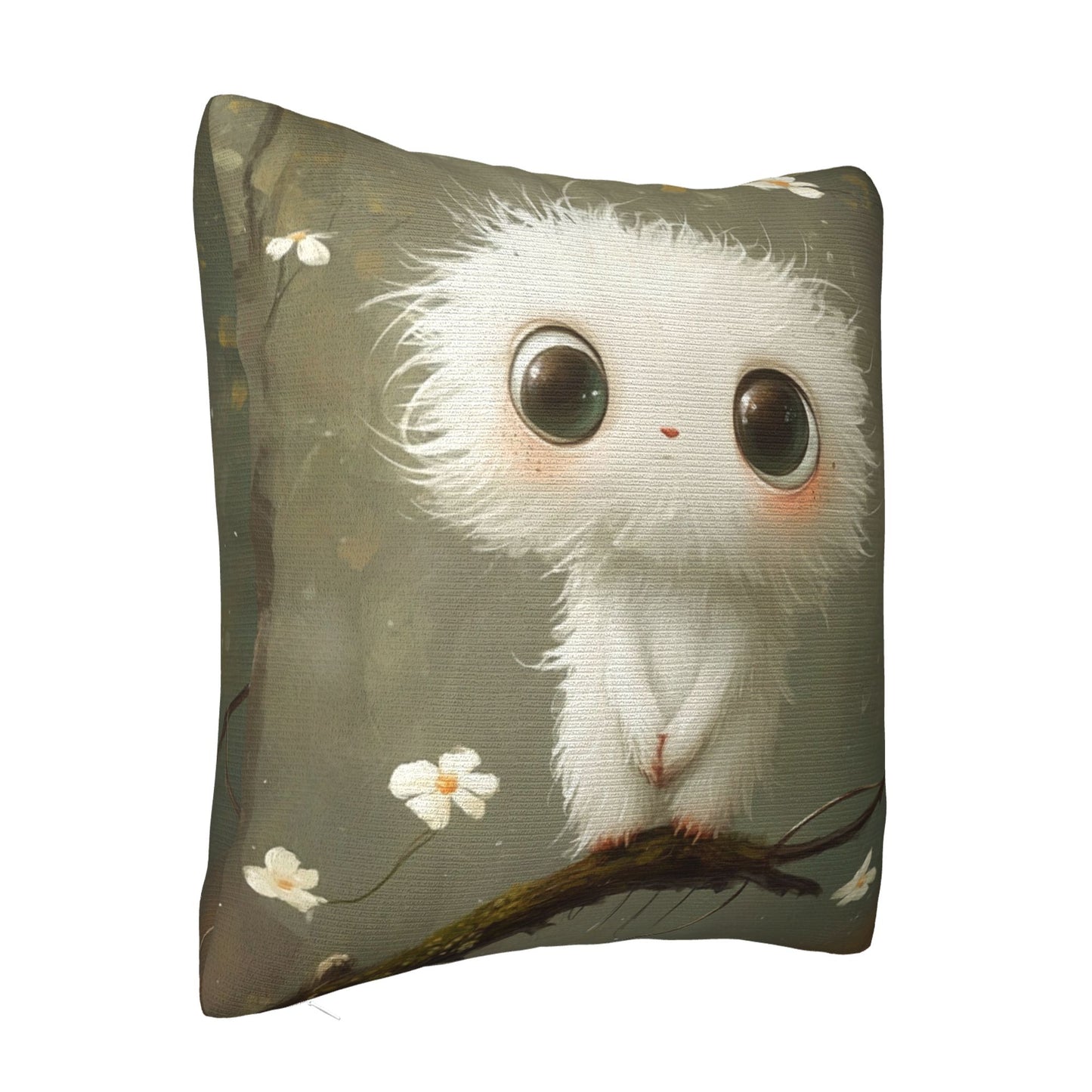 Fluffy White Animal Cushion Cover | Adorable Cartoon Design | Multiple Sizes Available