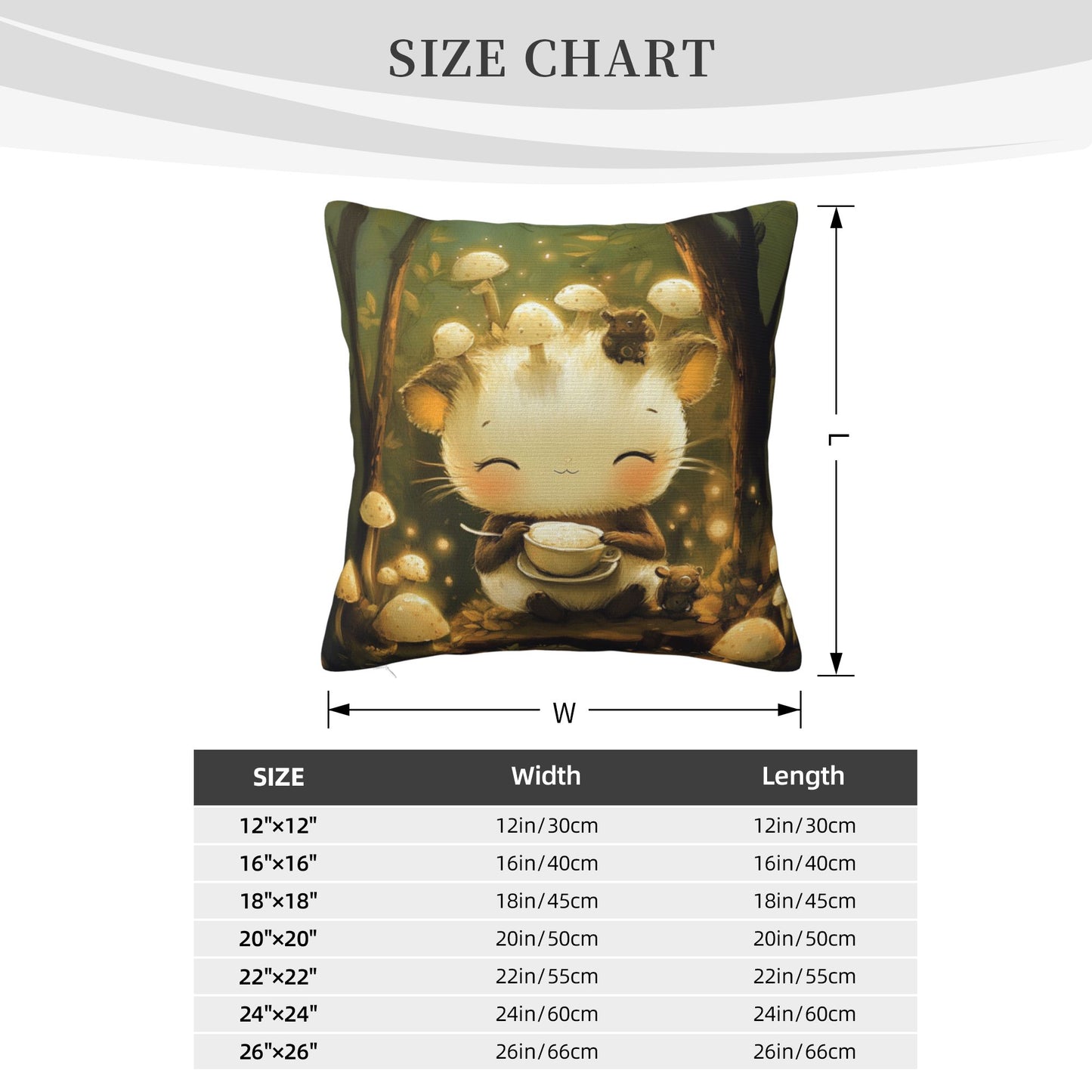 Forest Style Cartoon Cushion Cover | Adorable Mushroom Design | Home Décor | Multiple Sizes Available