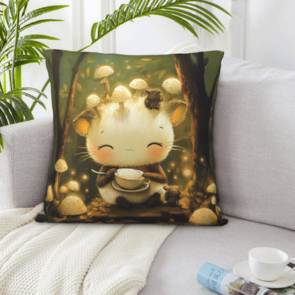 Forest Style Cartoon Cushion Cover | Adorable Mushroom Design | Home Décor | Multiple Sizes Available