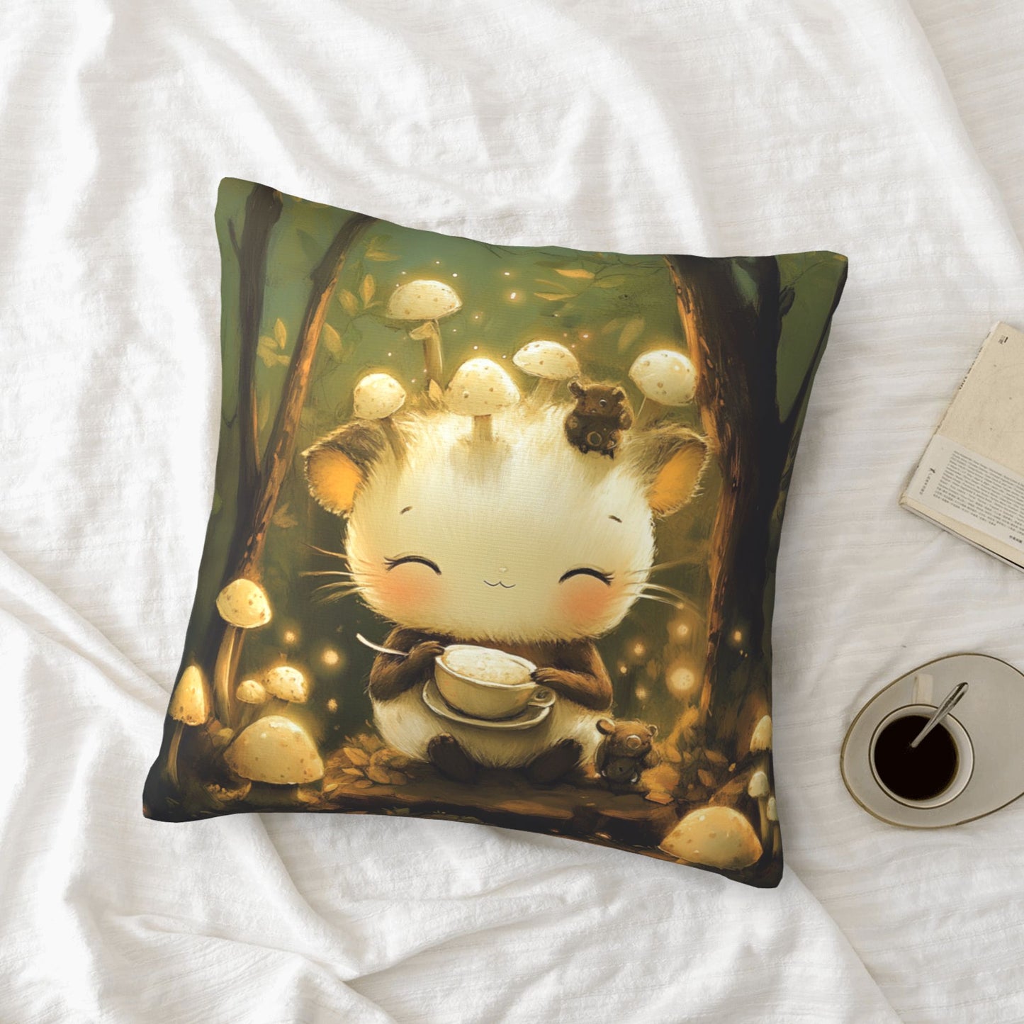 Forest Style Cartoon Cushion Cover | Adorable Mushroom Design | Home Décor | Multiple Sizes Available