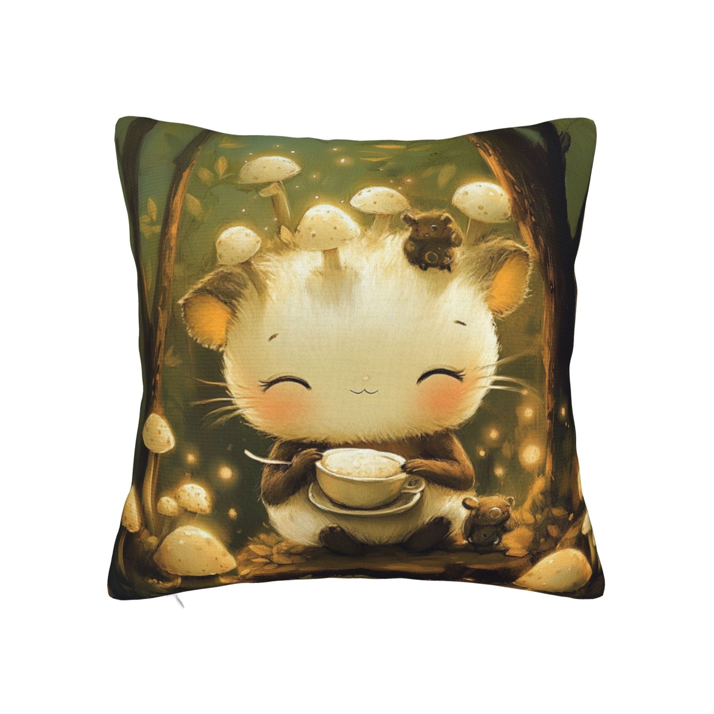 Forest Style Cartoon Cushion Cover | Adorable Mushroom Design | Home Décor | Multiple Sizes Available