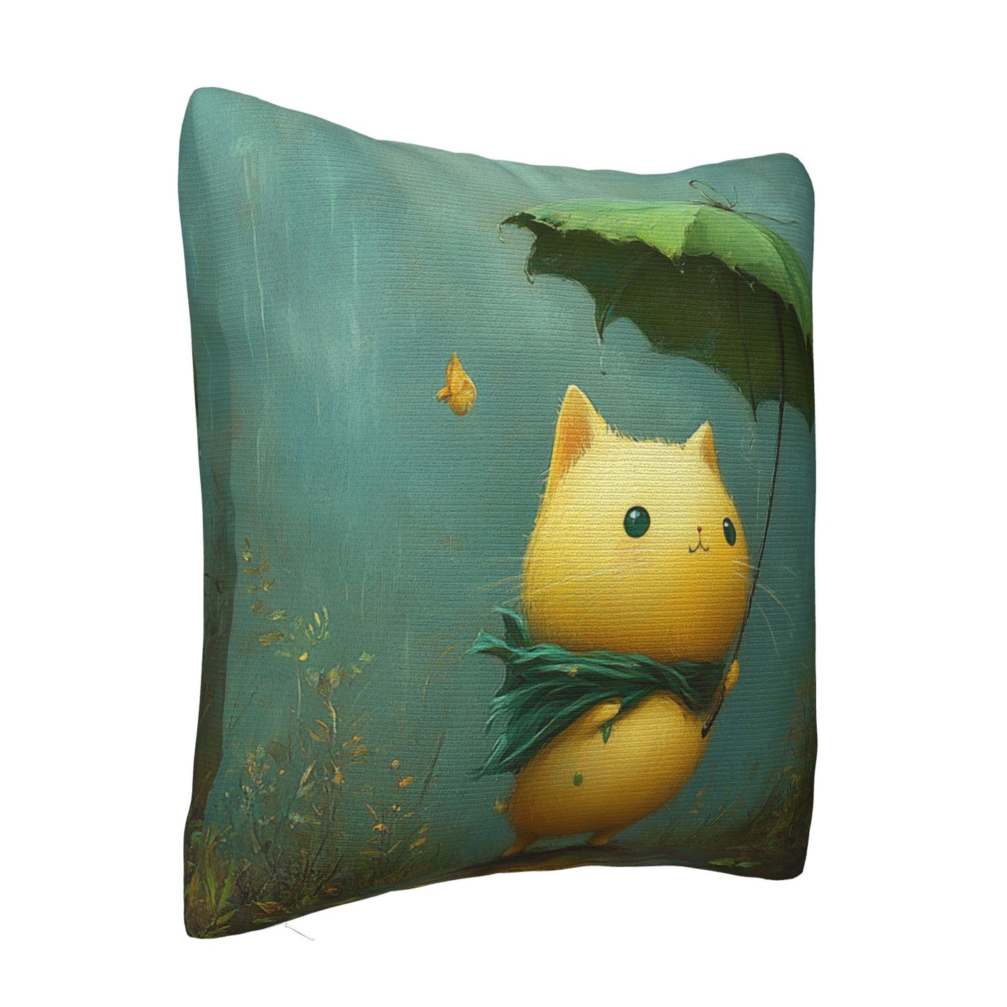 Rainy Day Cat Cushion Cover | Adorable Cartoon Design | Home Décor | Multiple Sizes Available