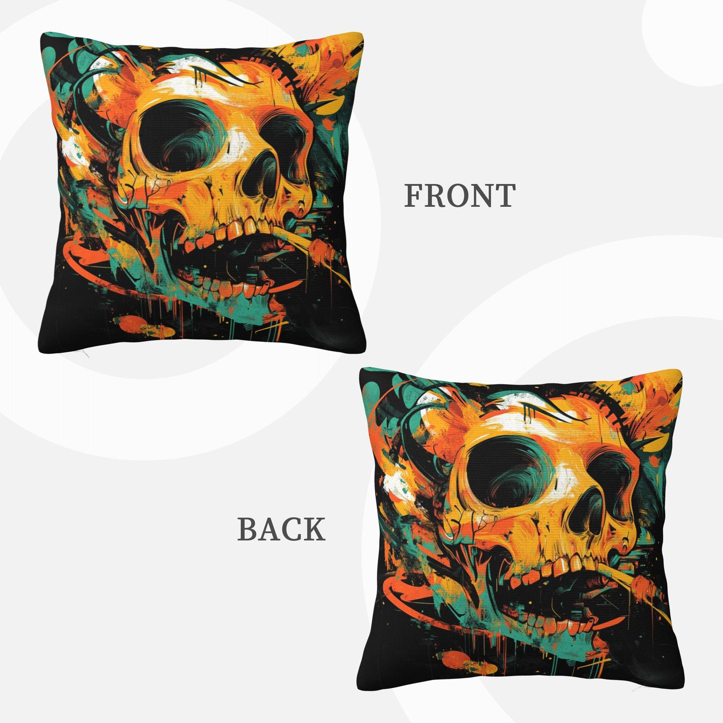 Unique Skull Art Cushion Cover | Trendy Home Décor | Multiple Sizes Available | Bold & Creative Style