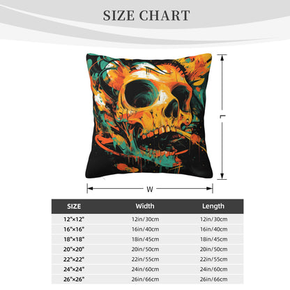 Unique Skull Art Cushion Cover | Trendy Home Décor | Multiple Sizes Available | Bold & Creative Style