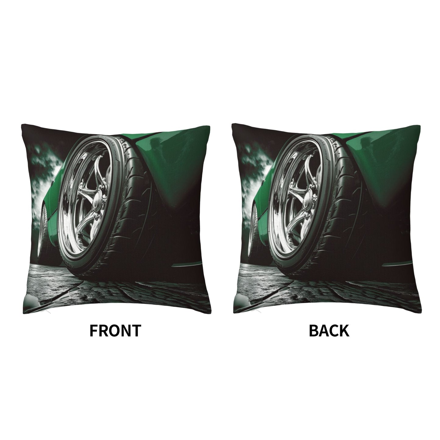 Sleek Sports Car Wheel Pillow - Dynamic Automotive-Themed Home Decor