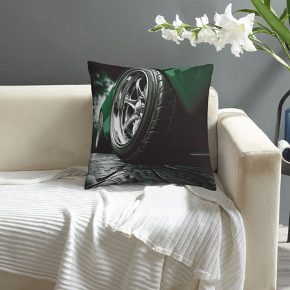 Sleek Sports Car Wheel Pillow - Dynamic Automotive-Themed Home Decor