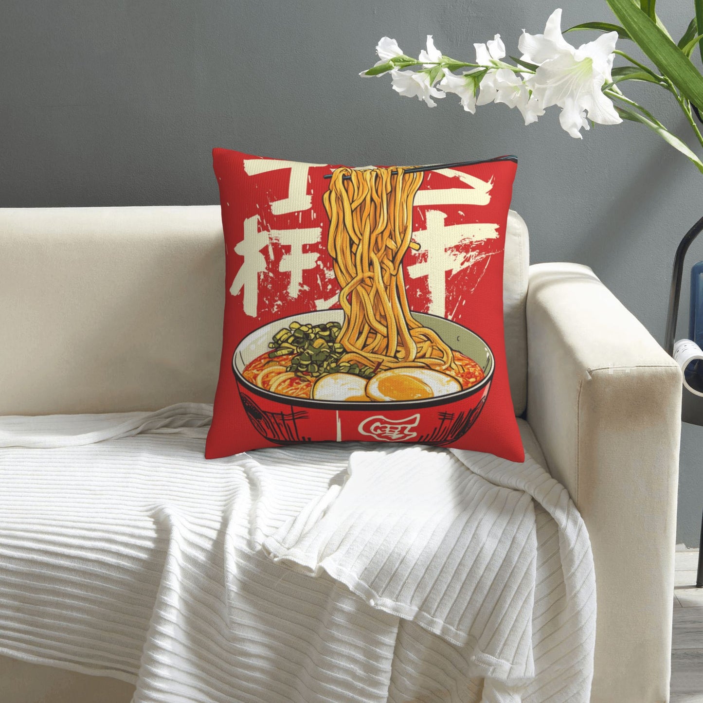 Japanese Ramen Pillow - Food-Themed Creative Home Decor