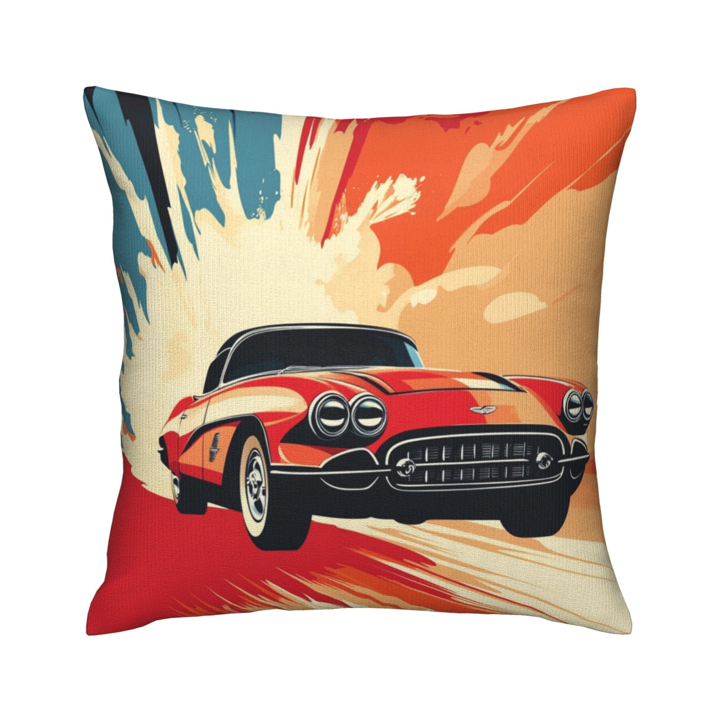 Retro Sports Car Art Pillow - Dynamic Classic Style Home Decor