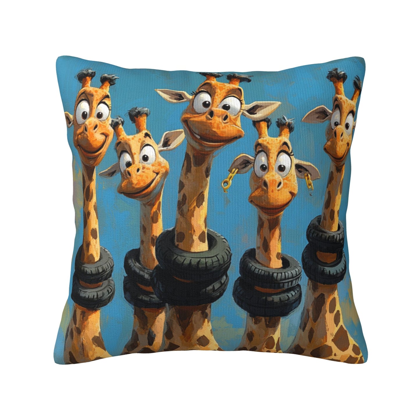 Funny Cartoon Giraffe Pillow - Cute and Humorous Home Decor