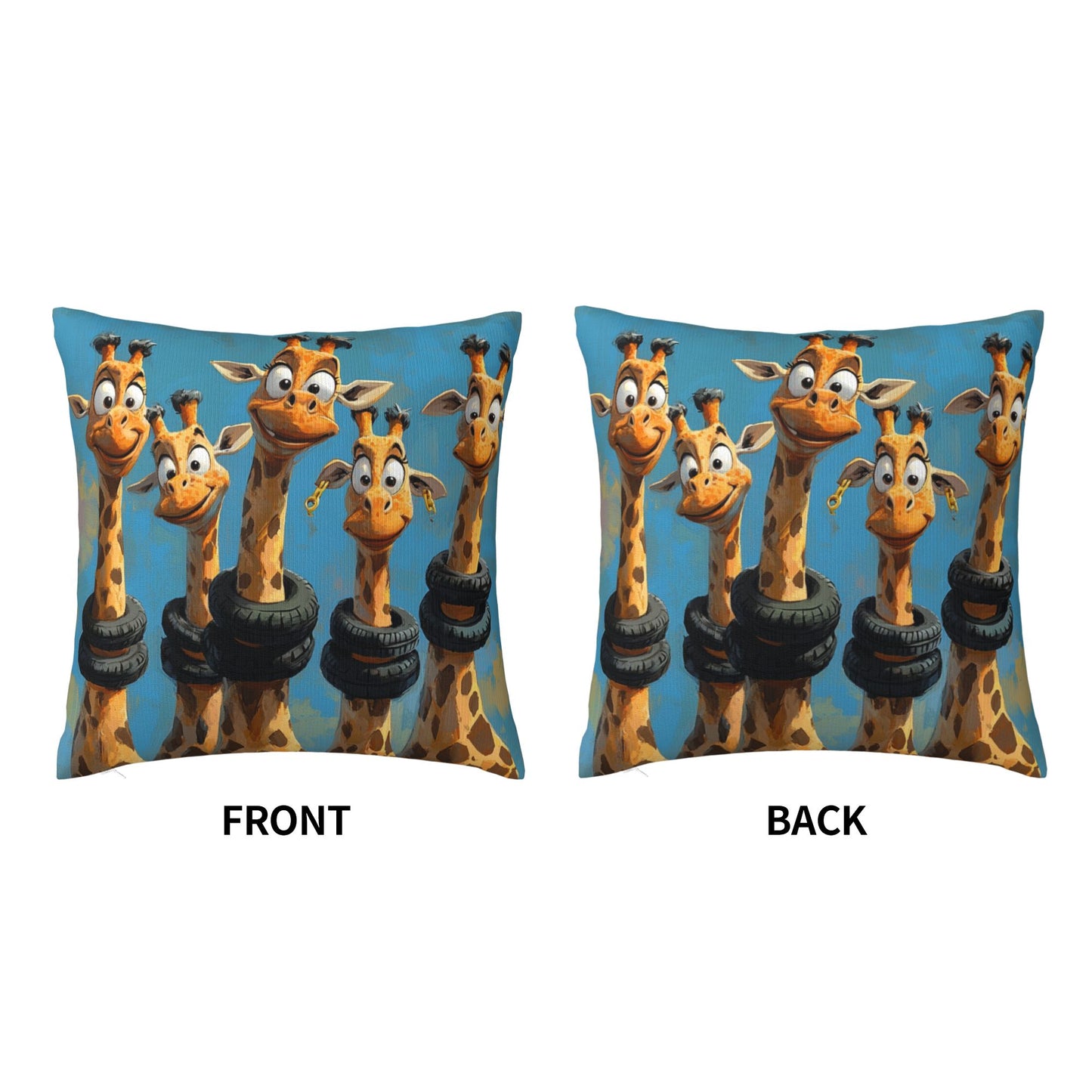 Funny Cartoon Giraffe Pillow - Cute and Humorous Home Decor