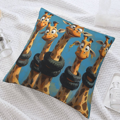 Funny Cartoon Giraffe Pillow - Cute and Humorous Home Decor